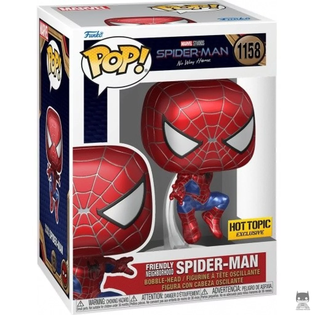 Figura Funko Pop! Tu amigo y vecino Spider-Man (Tobey Maguire) (Metalizado) en su caja