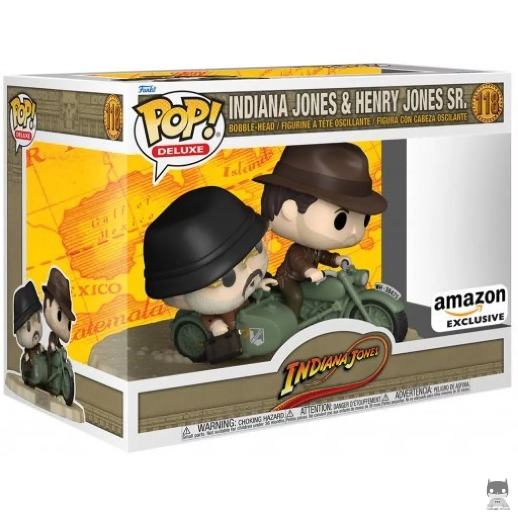 Figura Funko Pop! Indiana Jones y Henry Jones en moto en su caja