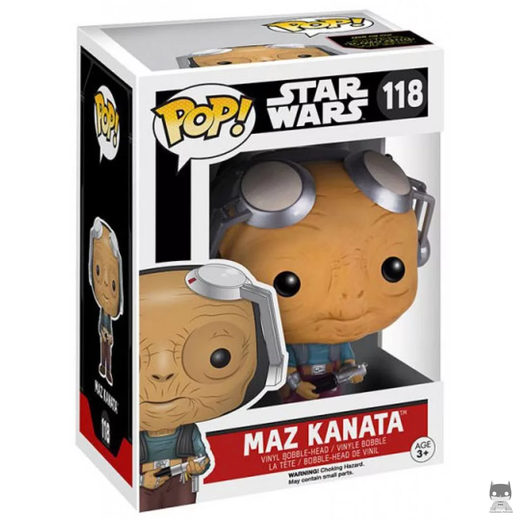 Figura Funko Pop! Maz Kanata sin gafas en su caja