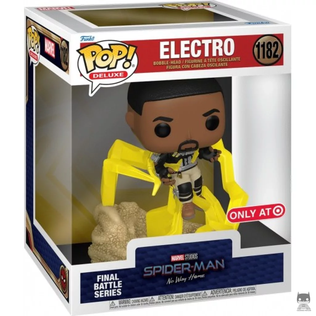 Figura Funko Pop! Serie Batalla final: Electro en su caja