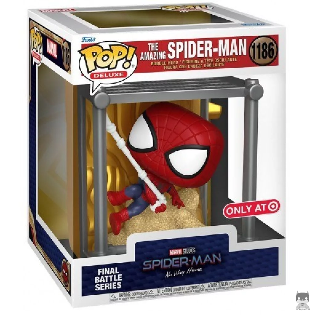 Figura Funko Pop! Serie Batalla final: The Amazing Spider-Man en su caja