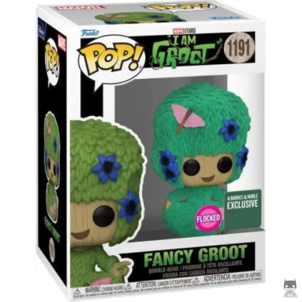 Figura Funko Pop! Groot elegante (Flocado) en su caja