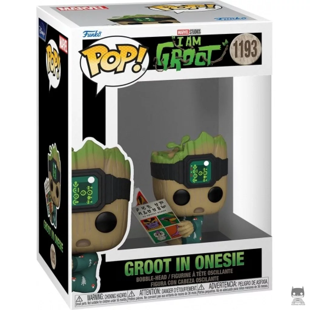 Figura Funko Pop! Groot en pijama sentado en su caja