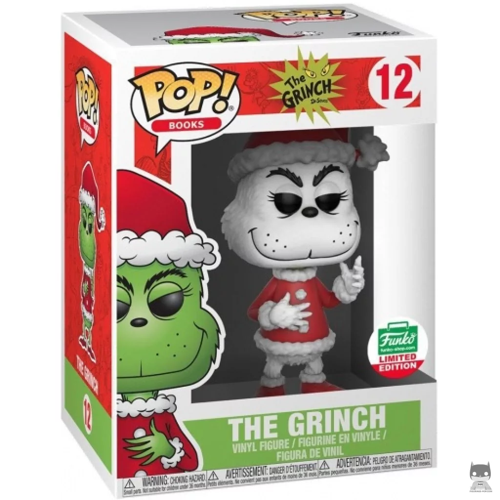 Figura Funko Pop! El Grinch como Papá Noel (Blanco y negro) en su caja