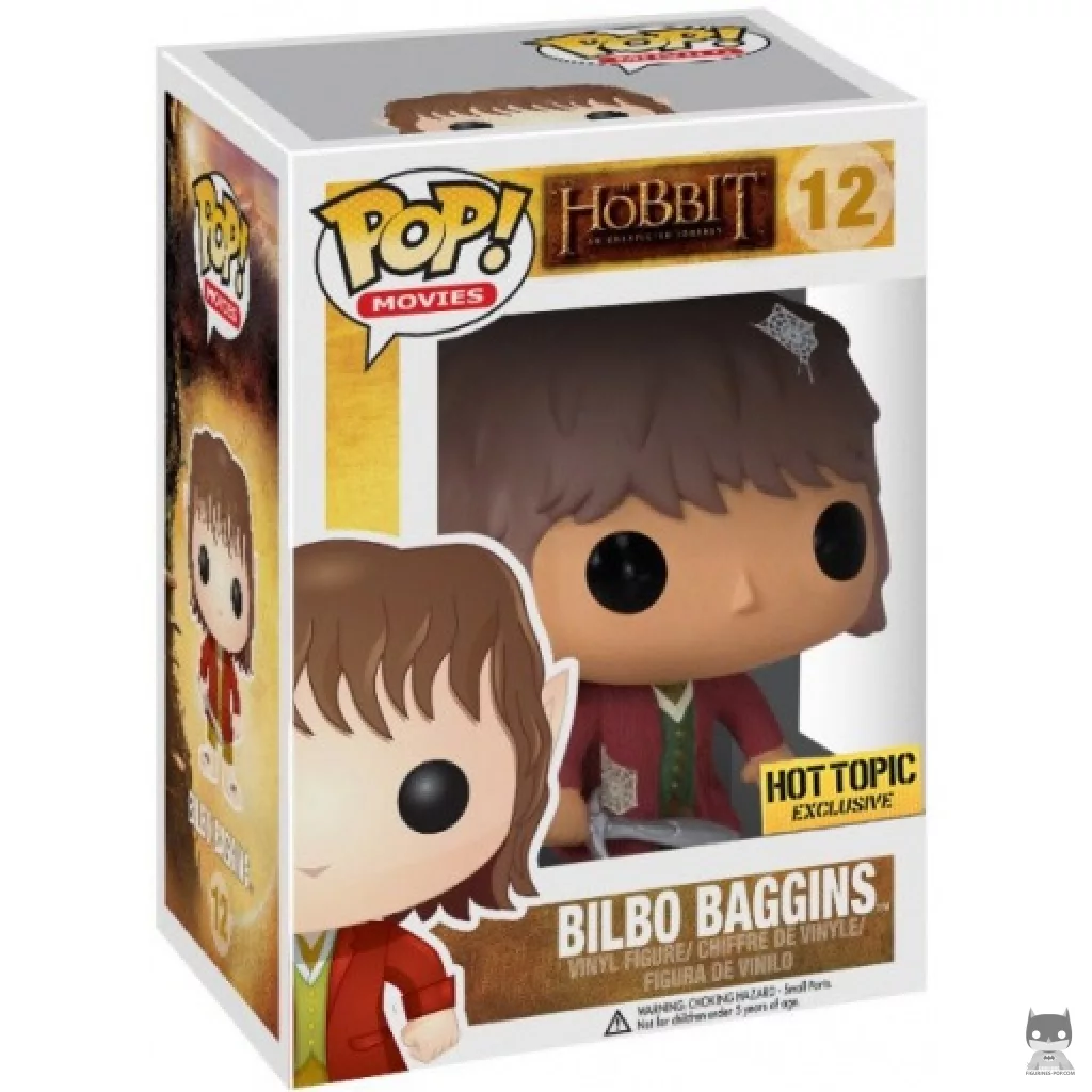 Figura Funko Pop! Bilbo Bolsón con telarañas en su caja