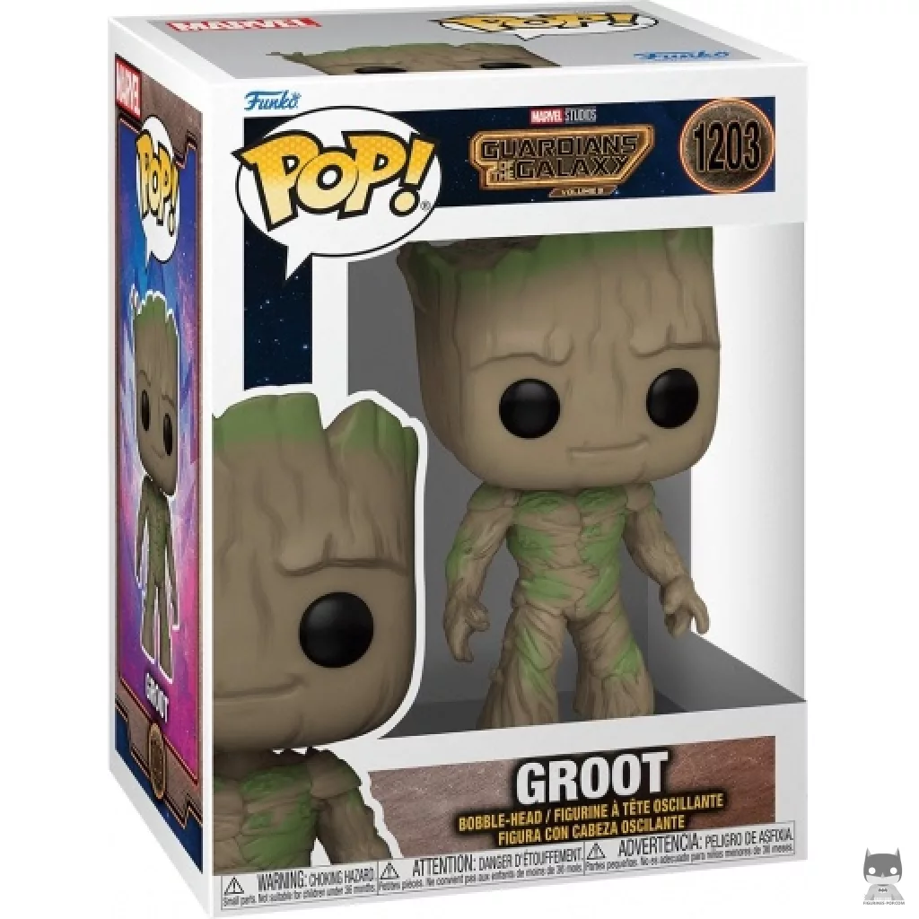 Figura Funko Pop! Groot en su caja