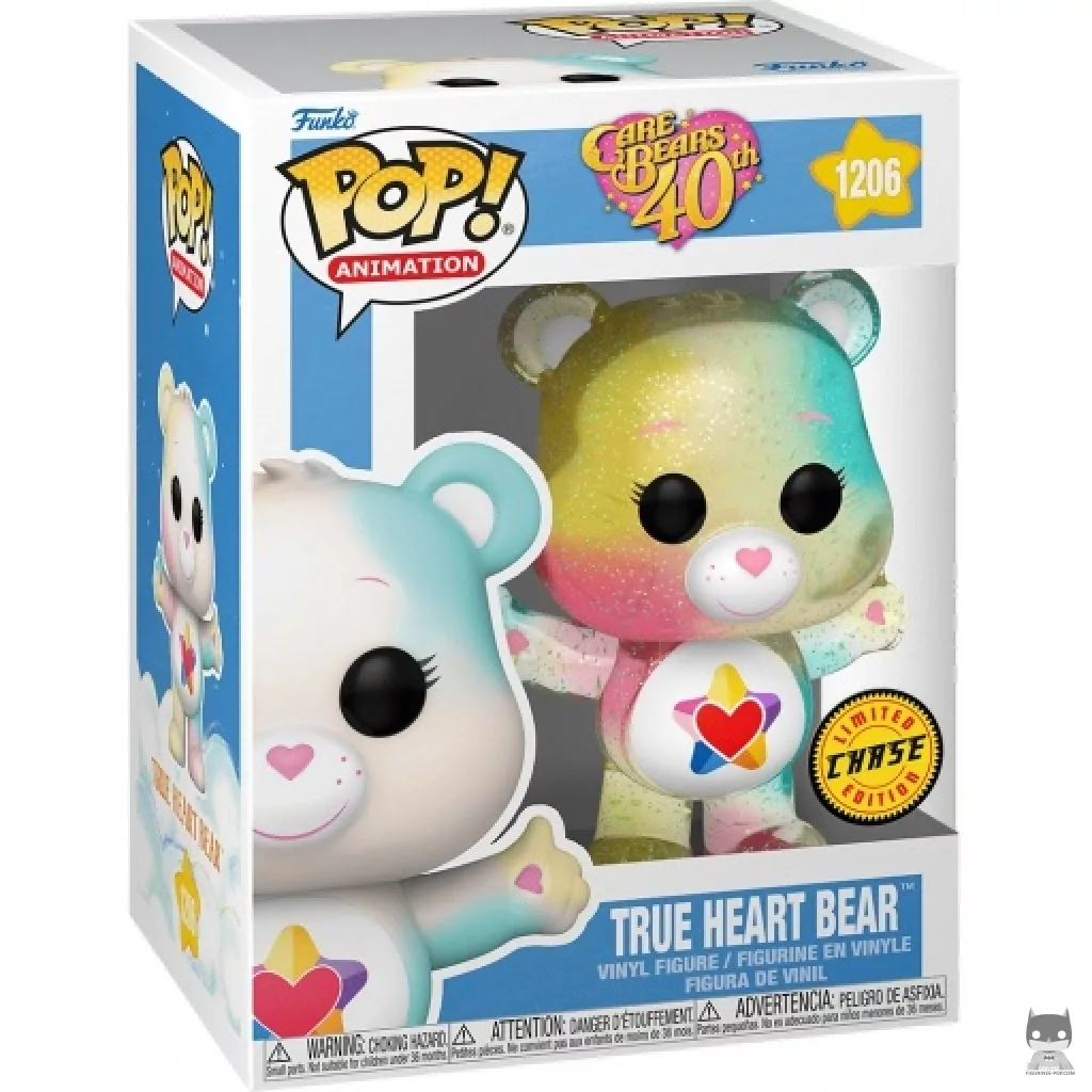 Figura Funko Pop! True Heart Bear (Chase, Translúcido & Purpurina de diamante) en su caja