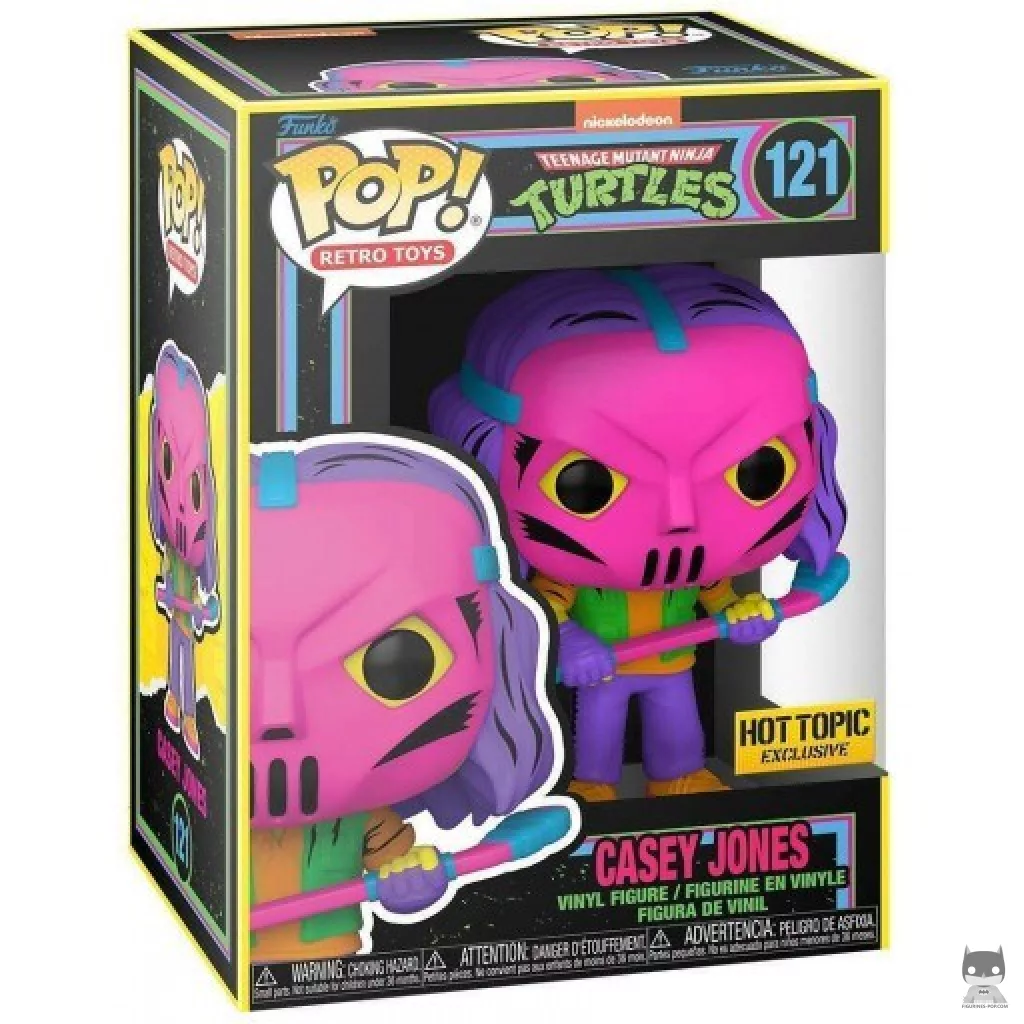 Figura Funko Pop! Casey Jones (Luz negra) en su caja