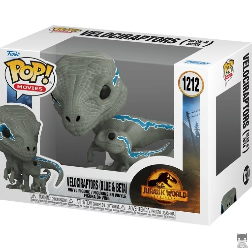 Figura Funko Pop! Velociraptores (Blue & Beta) en su caja