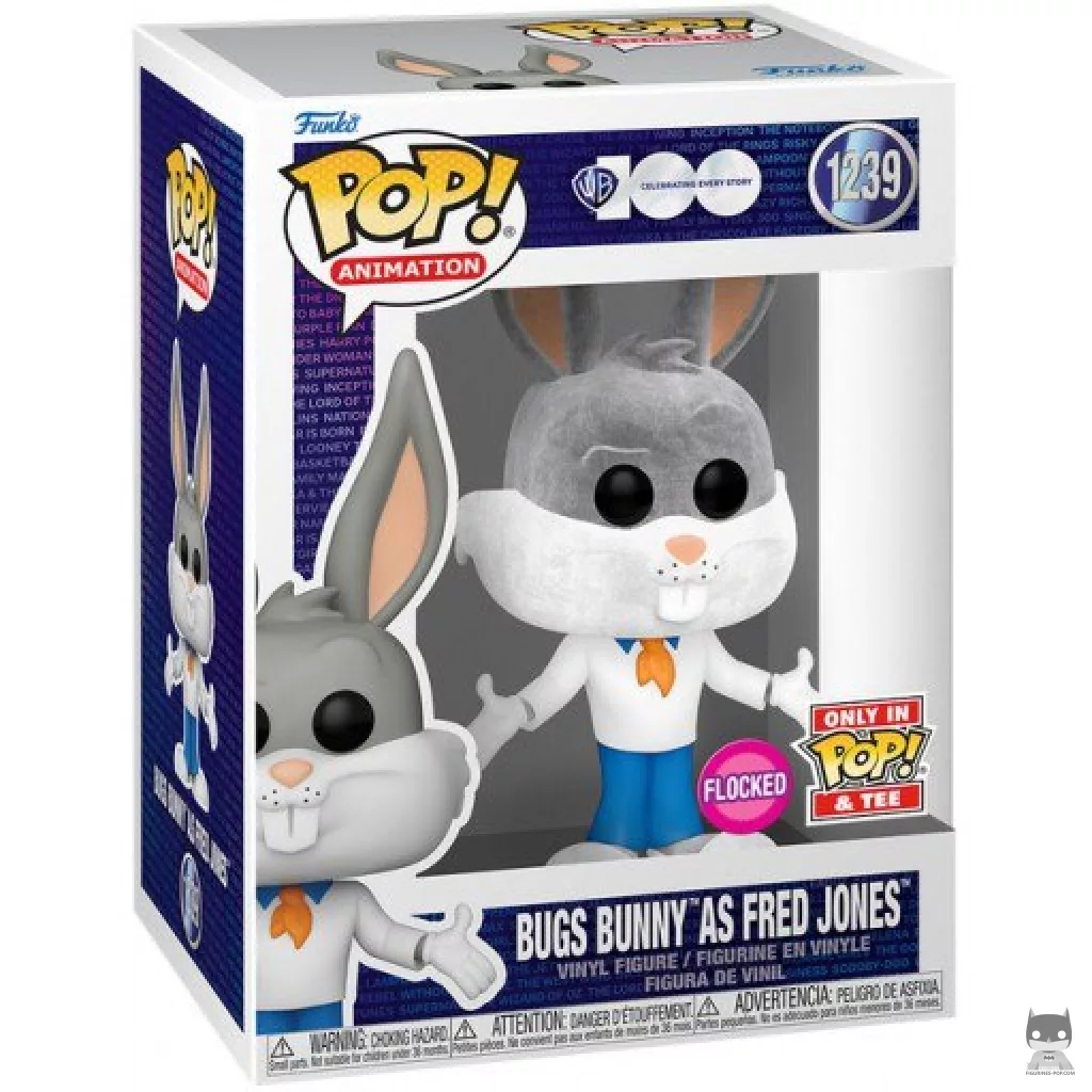 Figura Funko Pop! Bugs Bunny como Fred Jones (Flocado) en su caja