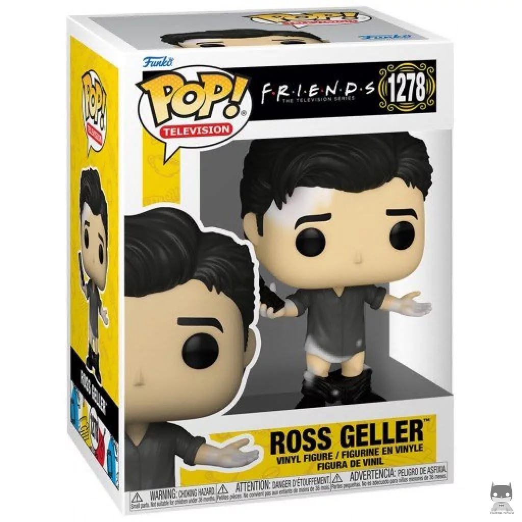 Figura Funko Pop! Ross Geller con pantalones de cuero en su caja