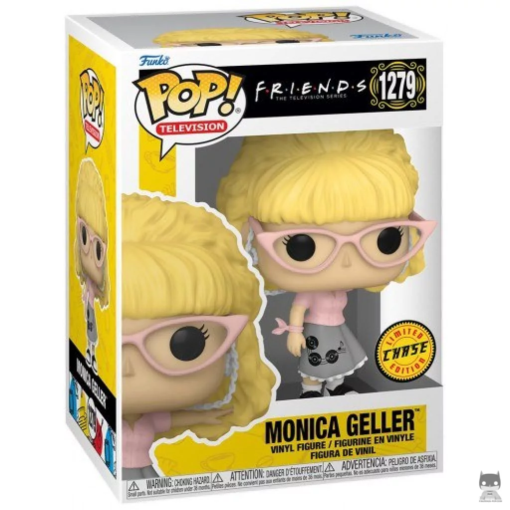 Figura Funko Pop! Monica Geller camarera de los 50 (Chase) en su caja
