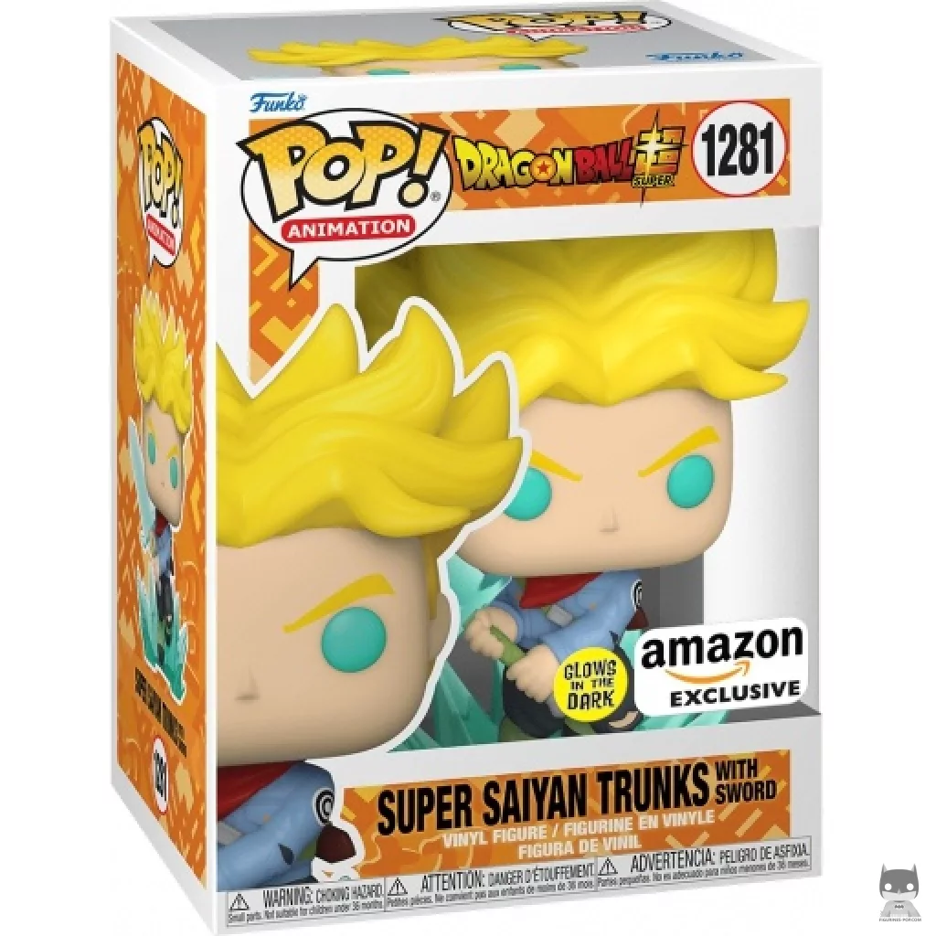 Figura Funko Pop! Trunks Super Saiyan con espada (Brilla en la oscuridad) en su caja
