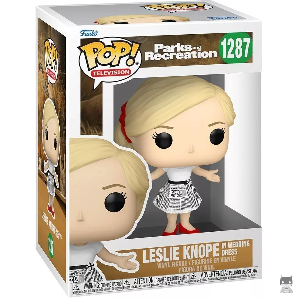 Figura Funko Pop! Leslie Knope con vestido de novia en su caja