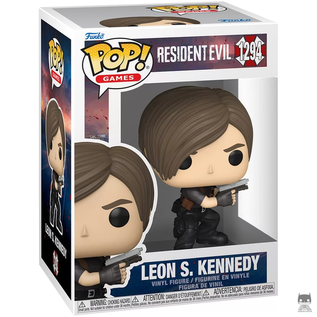 Figura Funko Pop! Leon S. Kennedy en su caja