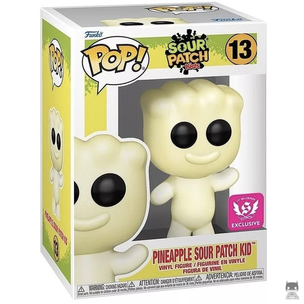 Figura Funko Pop! Sour Patch Kid de piña (Purpurina) en su caja