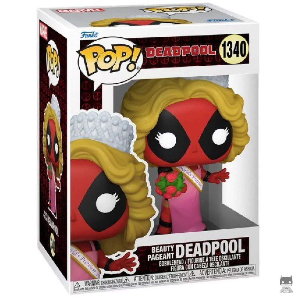 Figura Funko Pop! Deadpool concurso de belleza en su caja