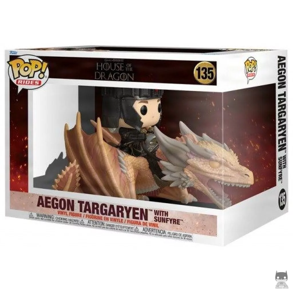 Figura Funko Pop! Aegon Targaryen con Fuegosol en su caja