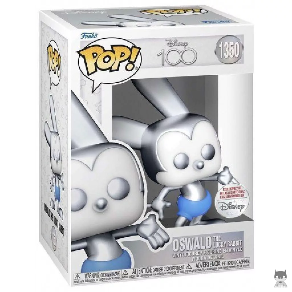 Figura Funko Pop! Oswald The Lucky Rabbit (Plateado) en su caja
