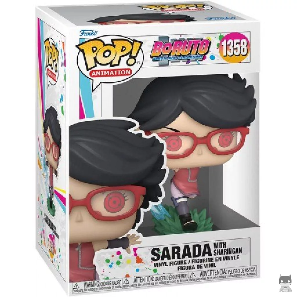 Figura Funko Pop! Sarada con Sharingan en su caja