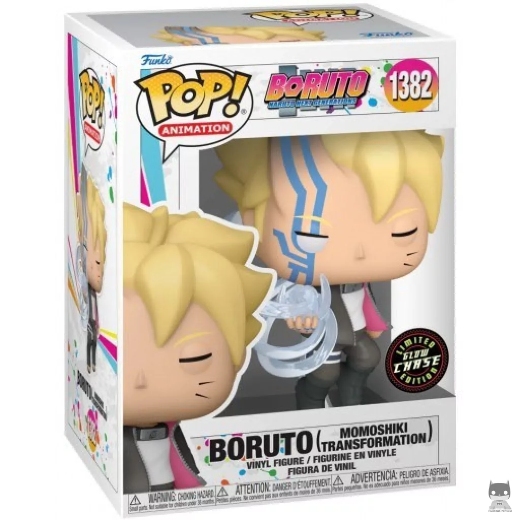 Figura Funko Pop! Boruto (Transformación Momoshiki) (Chase & Brilla en la oscuridad) en su caja