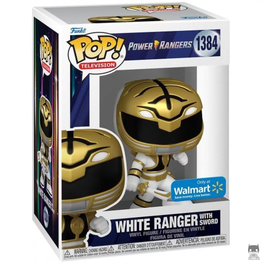 Figura Funko Pop! Ranger Blanco con espada en su caja