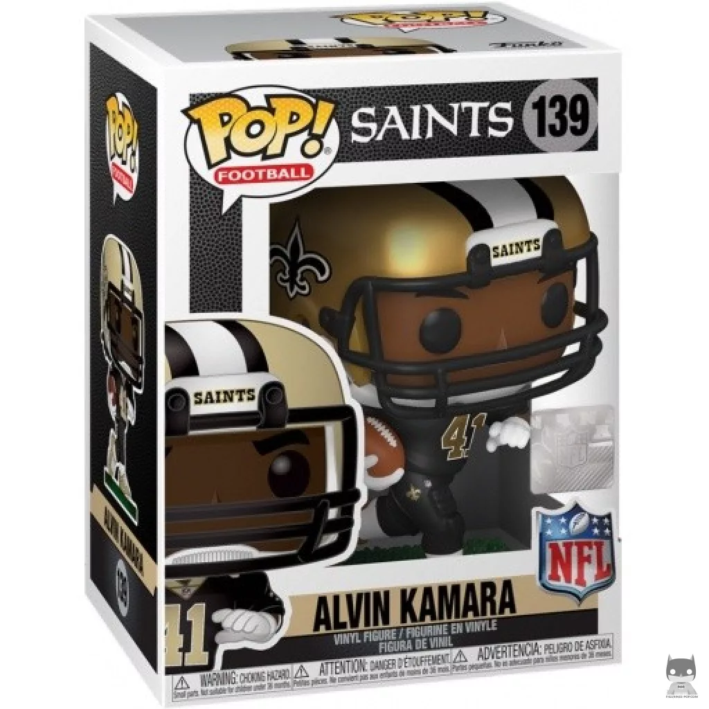 Figura Funko Pop! Alvin Kamara en su caja