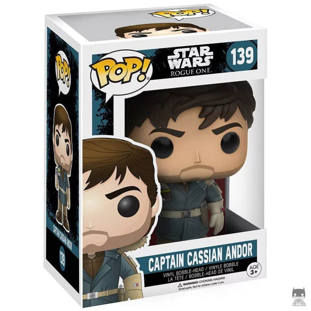 Figura Funko Pop! Capitán Cassian Andor en su caja