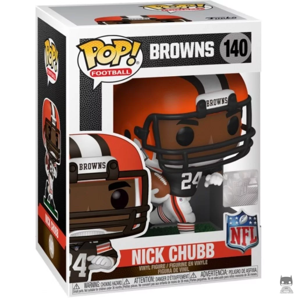 Figura Funko Pop! Nick Chubb en su caja
