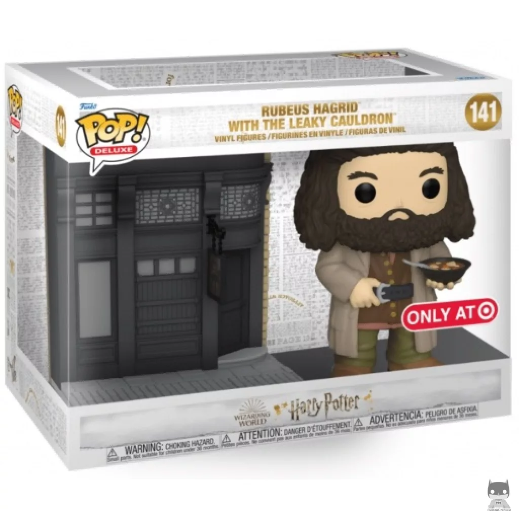 Figura Funko Pop! Hagrid frente a El Caldero Chorreante (Callejón Diagon) en su caja