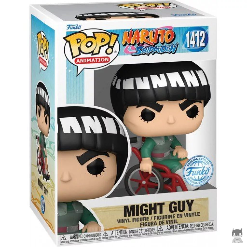 Figura Funko Pop! Might Guy en silla de ruedas en su caja