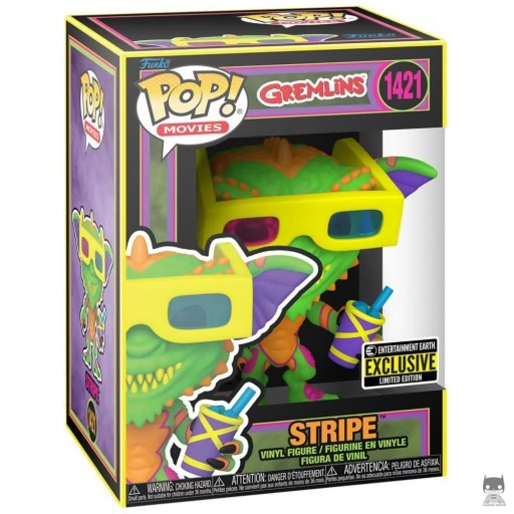 Figura Funko Pop! Stripe (Luz negra) en su caja