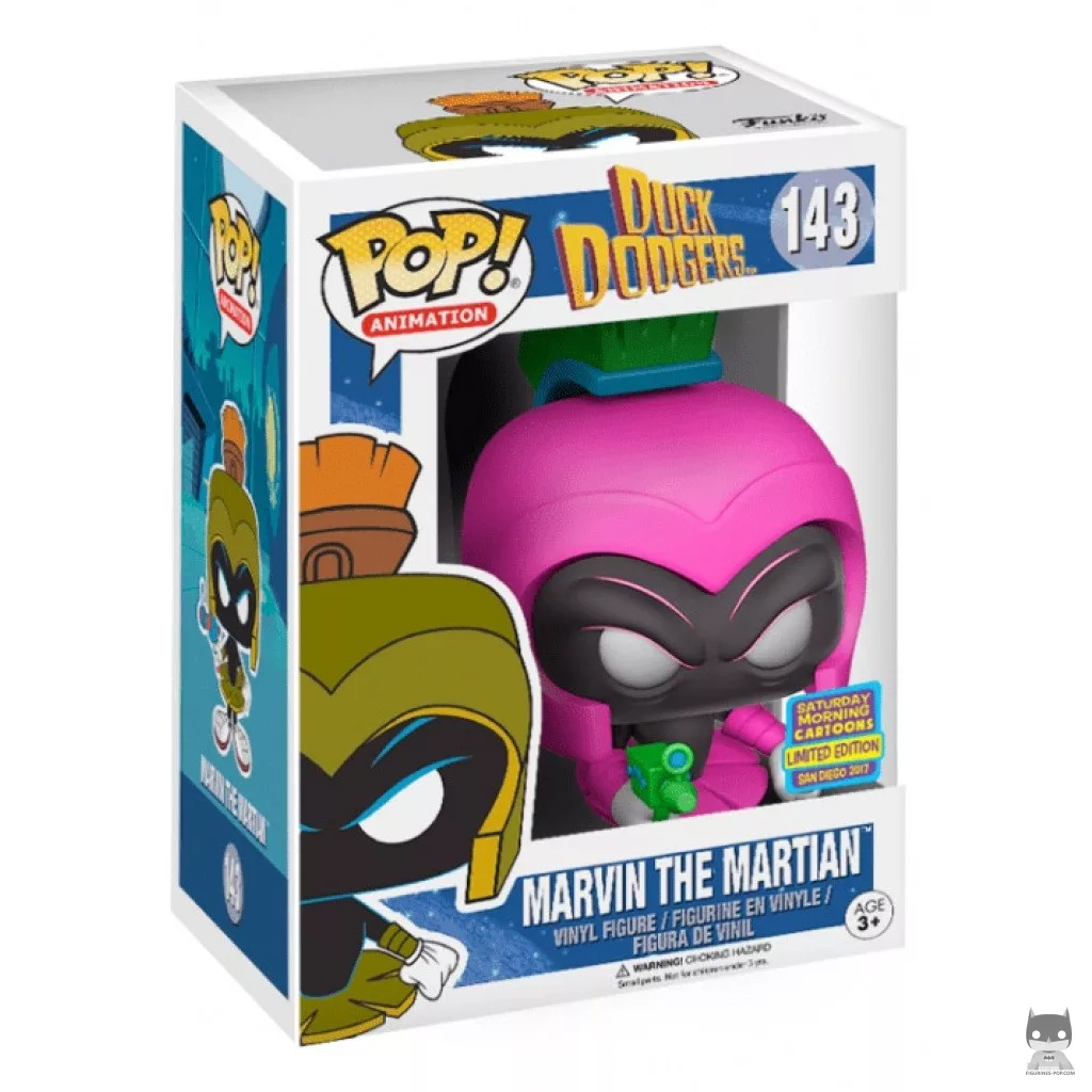 Figura Funko Pop! Marvin el Marciano (Rosa) en su caja