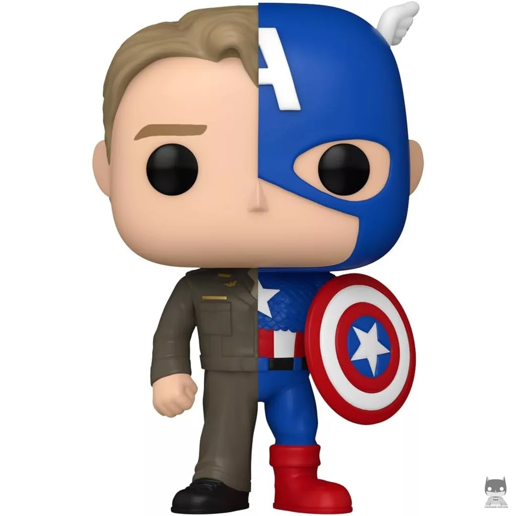 Figura Funko Pop! Steve Rogers / Capitán América (Split) (Marvel Comics)