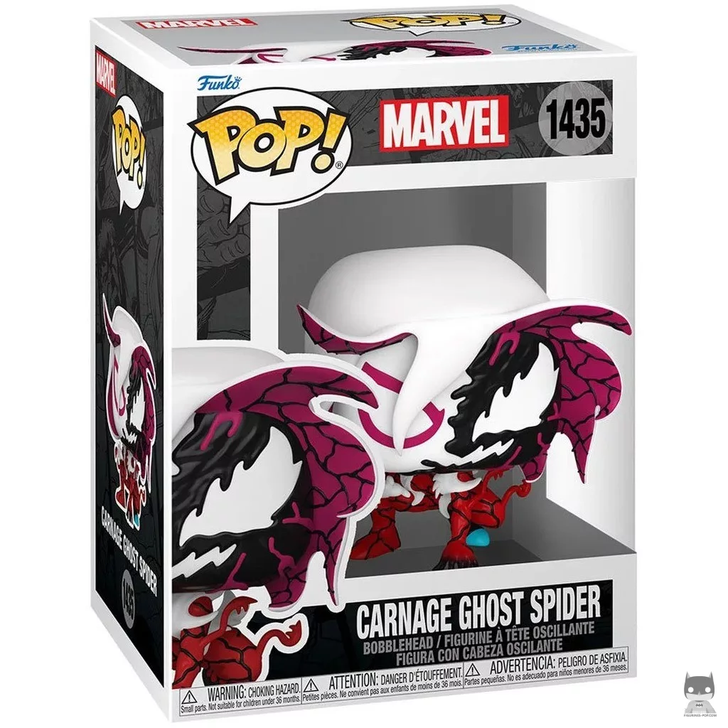 Figura Funko Pop! Ghost Spider Carnage en su caja