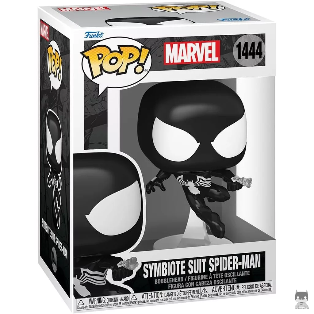 Figura Funko Pop! Spider-Man con traje simbionte en su caja