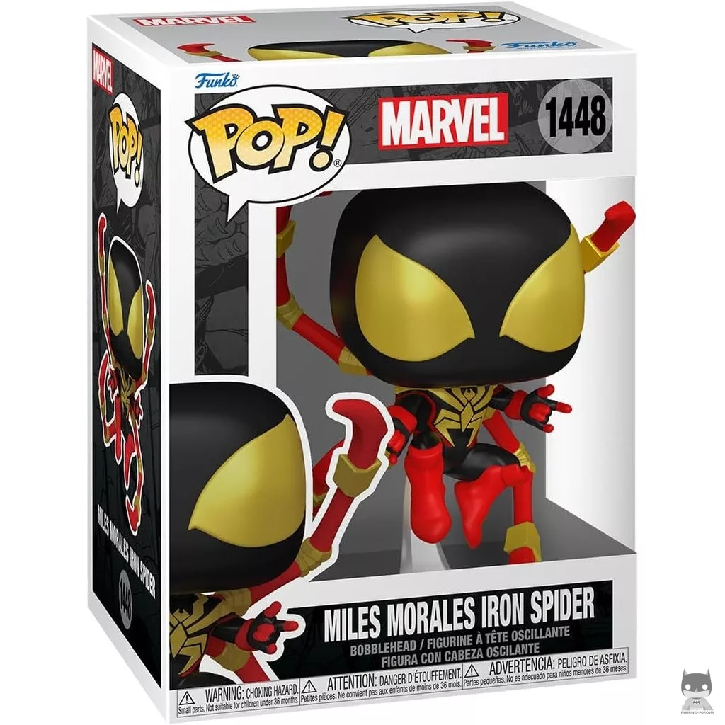 Figura Funko Pop! Miles Morales Iron Spider en su caja