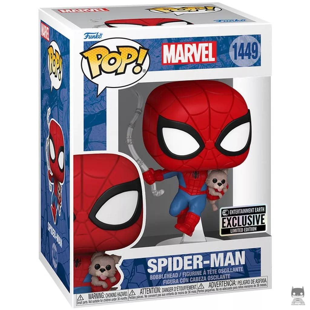 Figura Funko Pop! Spider-Man con Sandwich el perro en su caja