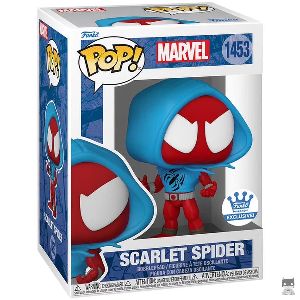Figura Funko Pop! Scarlet Spider con sudadera en su caja