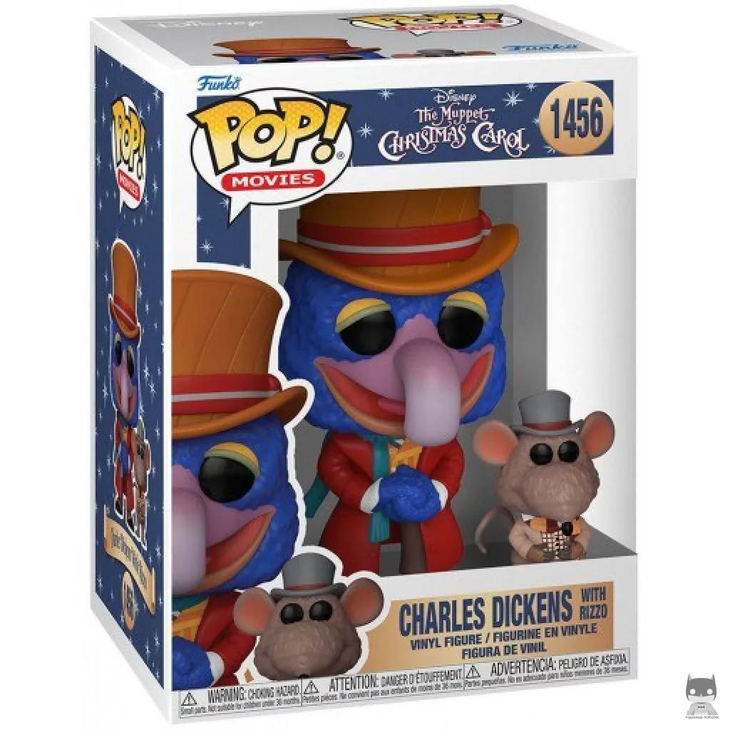 Figura Funko Pop! Charles Dickens con Rizzo en su caja