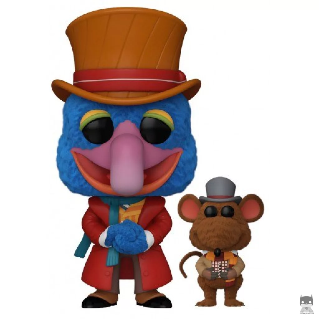Figura Funko Pop! Charles Dickens con Rizzo (Flocado) (Los Teleñecos en Cuento de Navidad)