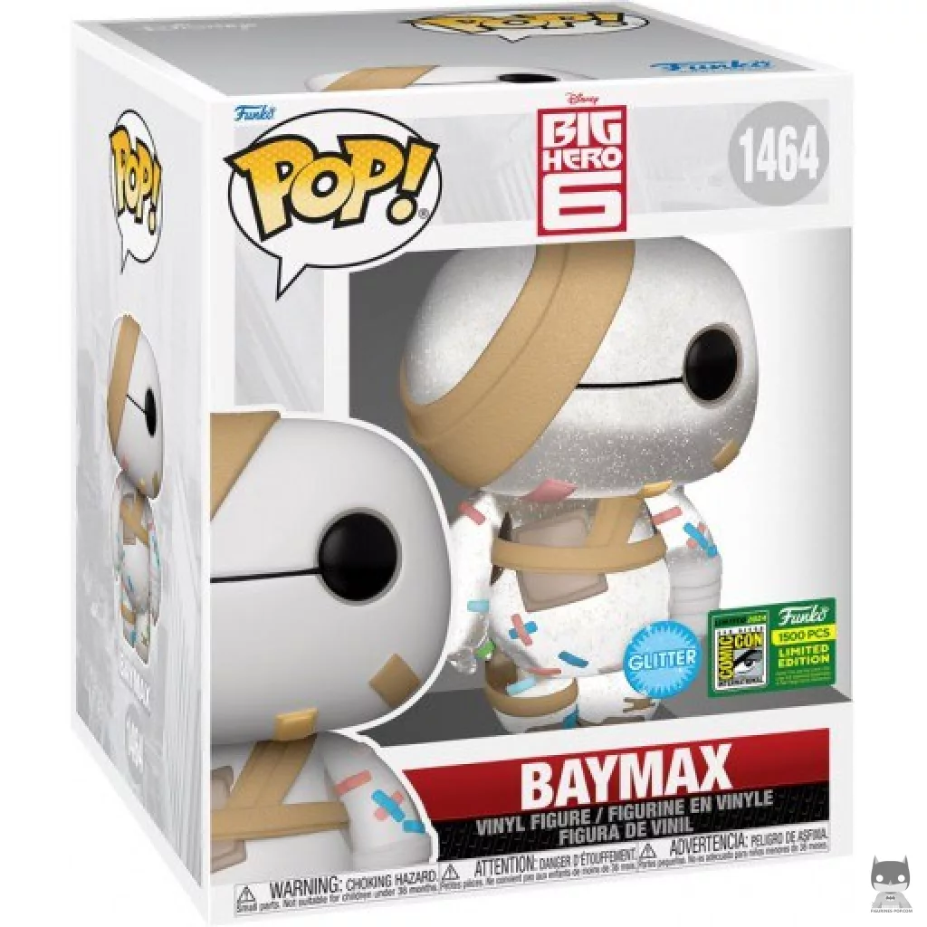 Figura Funko Pop! Baymax (Supersized & Purpurina) en su caja