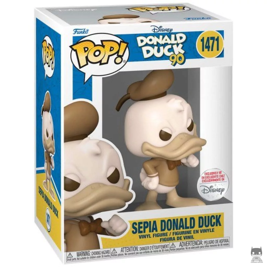 Figura Funko Pop! Pato Donald (Sepia) en su caja