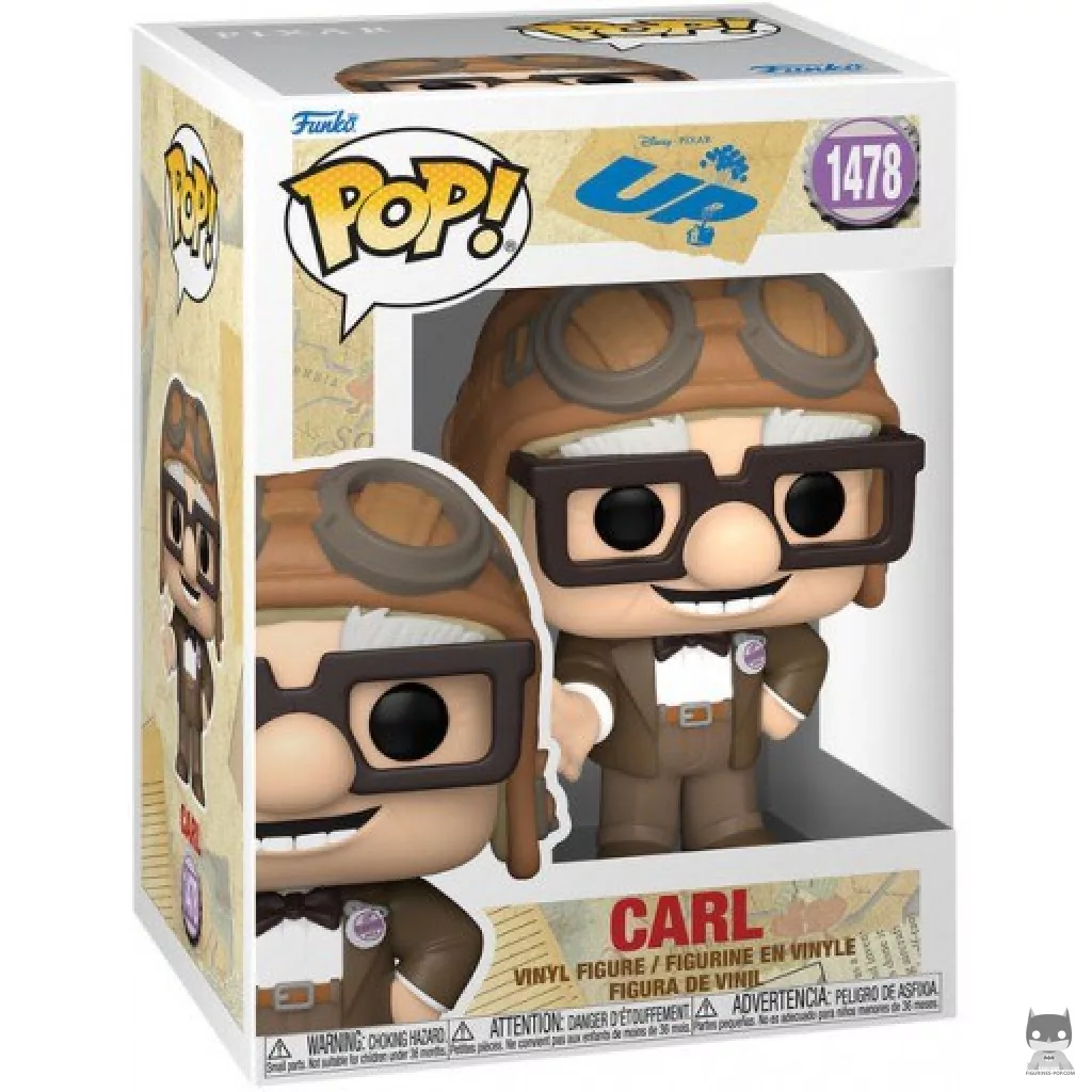 Figura Funko Pop! Carl con gorro de aviador en su caja