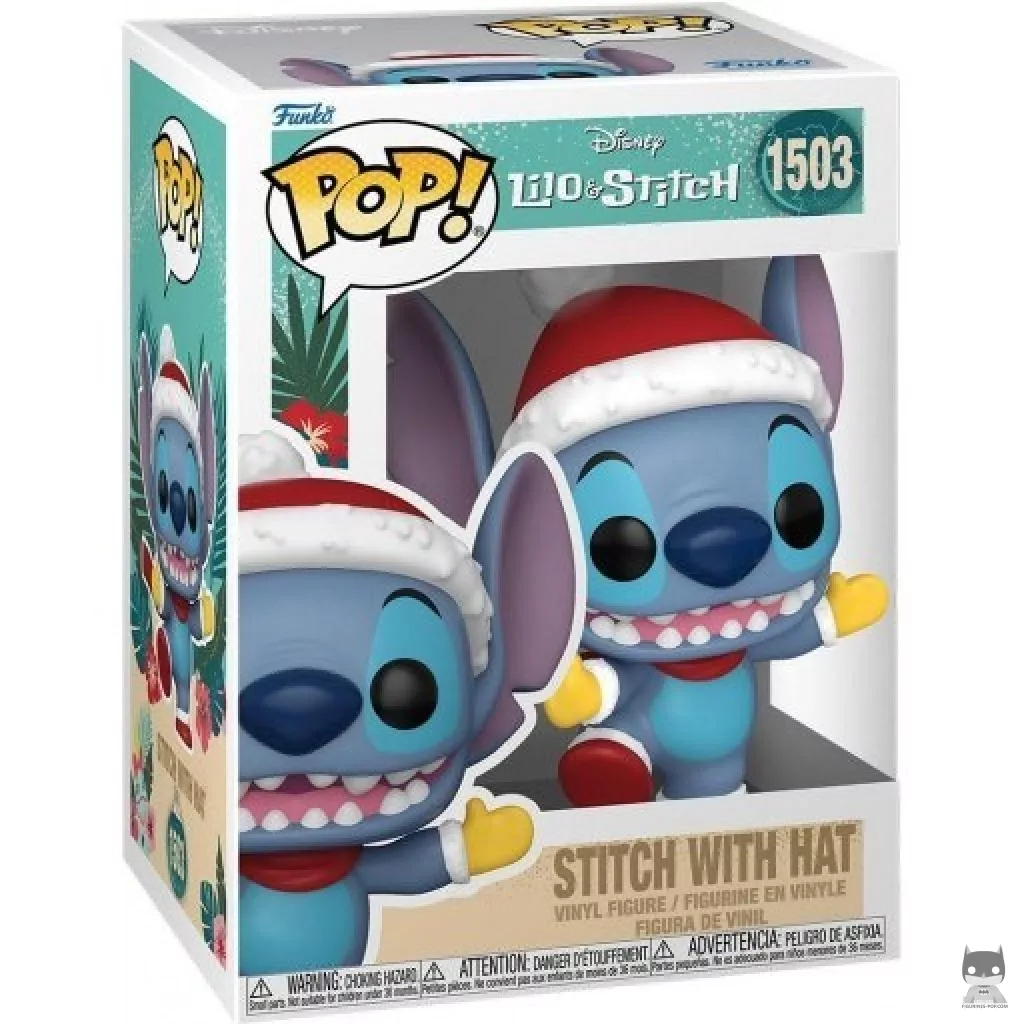 Figura Funko Pop! Stitch con gorro en su caja