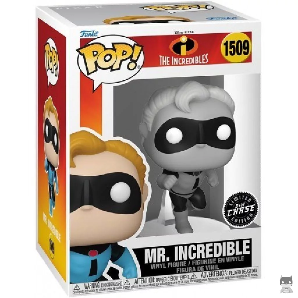Figura Funko Pop! Mr. Increíble (Chase & Negro & Blanco) en su caja