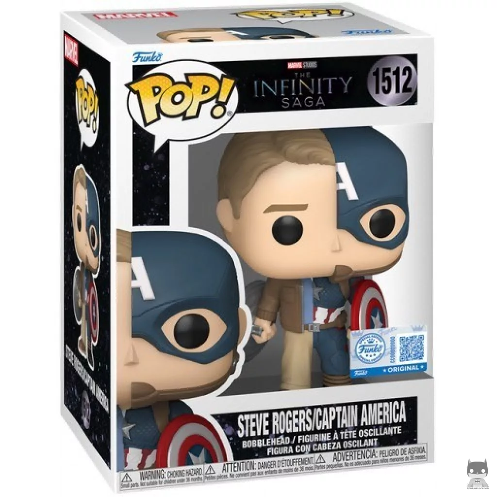 Figura Funko Pop! Steve Rogers / Capitán América en su caja