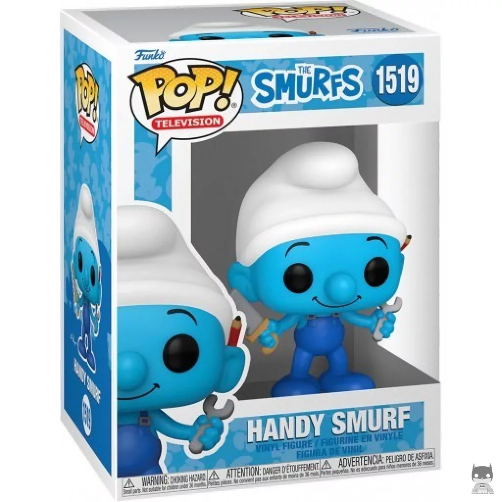 Figura Funko Pop! Pitufo Manitas en su caja