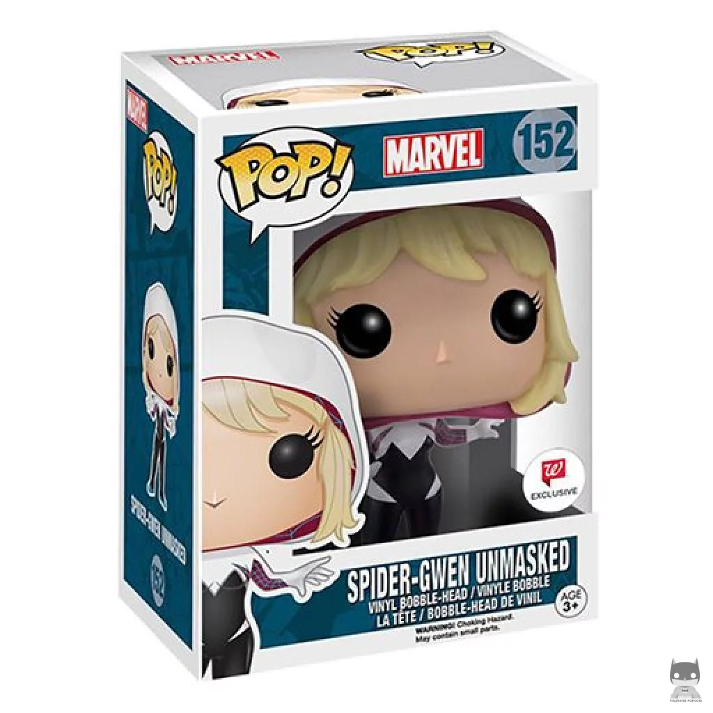 Figura Funko Pop! Spider-Gwen (Sin máscara) en su caja