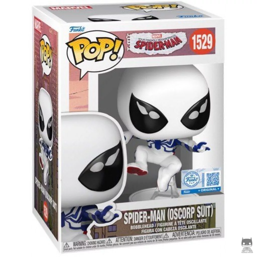 Figura Funko Pop! Spider-Man (Traje de Oscorp) en su caja